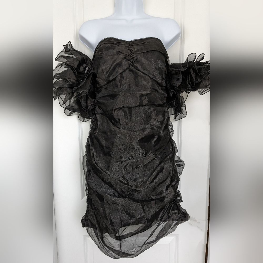 Shero New Formal Black Cocktail Mini Dress Size Large - Picture 2 of 5